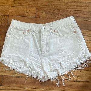 Free People button fly denim shorts